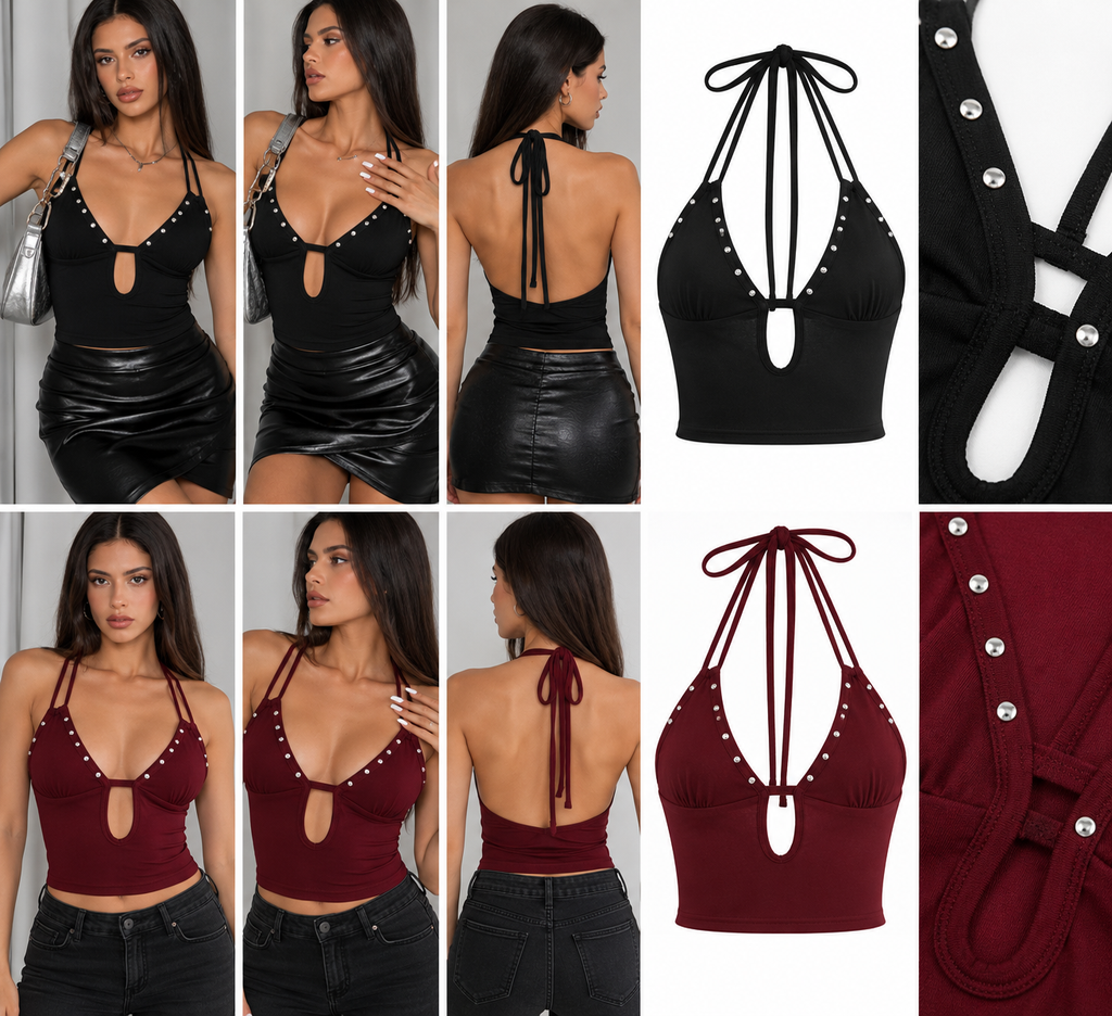 Backless Solid-color Strap Crop Top For Women – Priscilla's Parlor